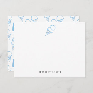Blue Ice Cream Stationery Note Card Mitteilungskarte