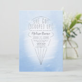 Blue Ice Cream Theme Brautparty Einladung (Stehend Vorderseite)