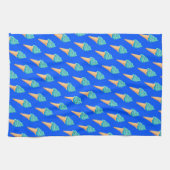 Blue Ice Creams Pattern on Blue Geschirrtuch (Horizontal)