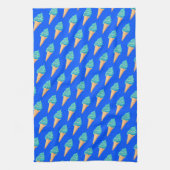 Blue Ice Creams Pattern on Blue Geschirrtuch (Vertikal)