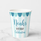 Blue Ice Creme Birthday Party Paper Cups Pappbecher (Vorderseite)