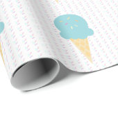 Blue Ice Creme Cone Sprinkles Stars Punkte Geschenkpapier (Rolleneckpunkt)