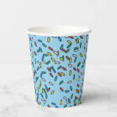 Blue Ice Creme farbenfrohe Sprinklen Papier Cups Pappbecher (Rückseite)