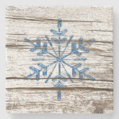 Blue Ice Crystal auf Imitaten, gewittert aus Holz Steinuntersetzer (Vorderseite)