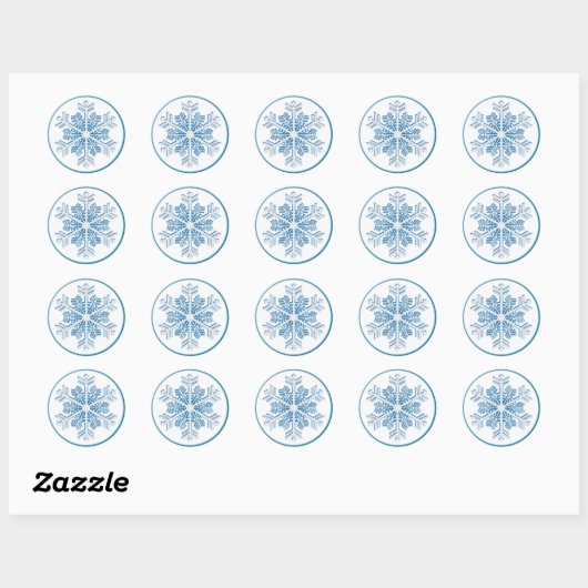 Blue Ice Crystal Snowflake Sticker (Blatt)