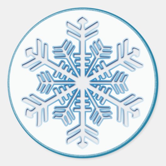 Blue Ice Crystal Snowflake Sticker (Vorderseite)