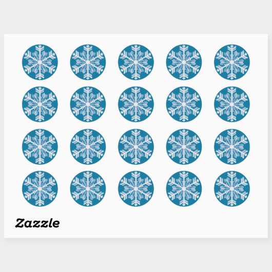 Blue Ice Crystal Snowflake Sticker (Blatt)