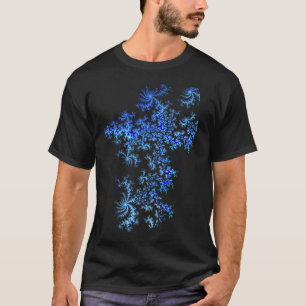 Blue Ice Crystals Fraktal T - Shirt