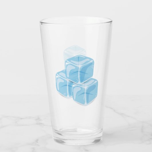 Blue Ice Cubes Drinking Glas (Rückseite)