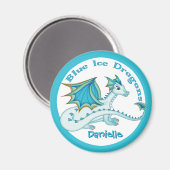 Blue Ice Dragon Magnet (Vorderseite/Rückseite)
