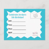 Blue Ice Dragon Postcard Einladungspostkarte (Rückseite)