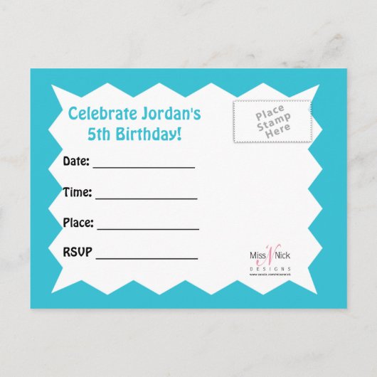 Blue Ice Dragon Postcard Einladungspostkarte (Rückseite)