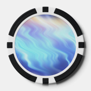 Blue Ice Electric Storm Abstrakte Farben Muster Pokerchips