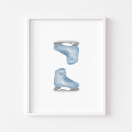 Blue Ice Hockey Skate Wandkunst Poster