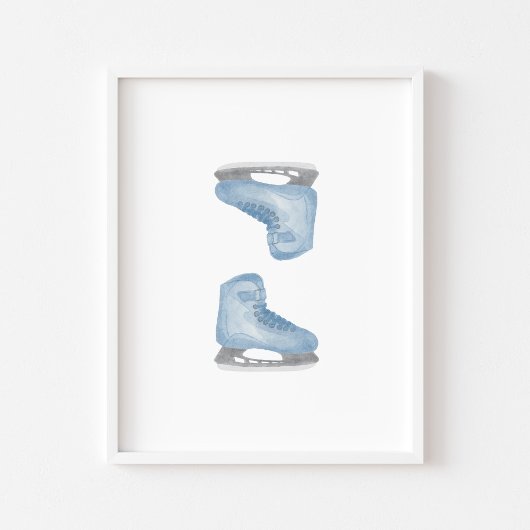 Blue Ice Hockey Skate Wandkunst Poster