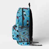Blue Ice Hockey Theme Bedruckter Rucksack (Rechts)