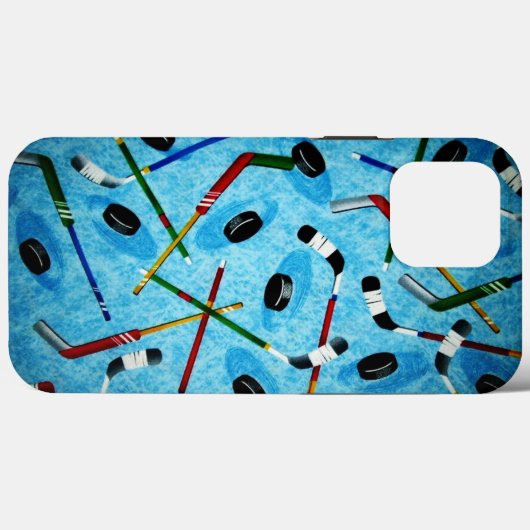 Blue Ice Hockey Theme Case-Mate iPhone Hülle (Rückseite (Horizontal))