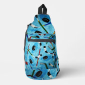 Blue Ice Hockey Theme Crossbody Bag (Vorderseite)