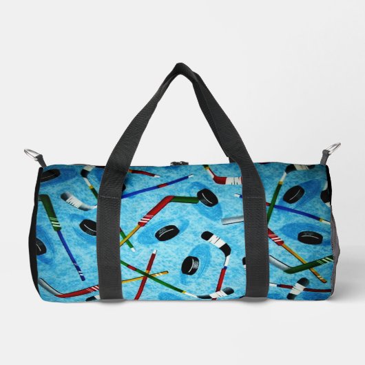 Blue Ice Hockey Theme Duffle Bag (Vorderseite)