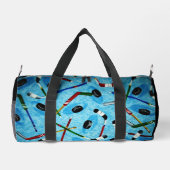 Blue Ice Hockey Theme Duffle Bag (Rückseite)