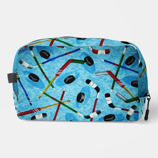Blue Ice Hockey Theme Waschbeutel (Vorderseite)