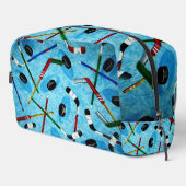 Blue Ice Hockey Theme Waschbeutel (Rechte Ecke)