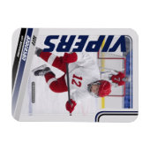 Blue Ice Hockey Trading Card Magnet (Horizontal)