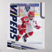 Blue Ice Hockey Trading Card Magnet Poster (Vorne)