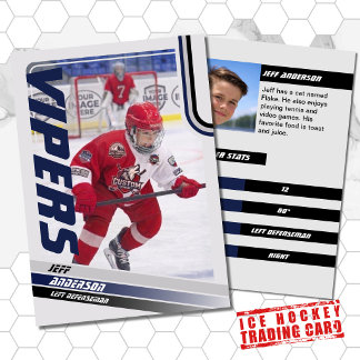 Blue Ice Hockey Trading Card Telefonnummerkarte