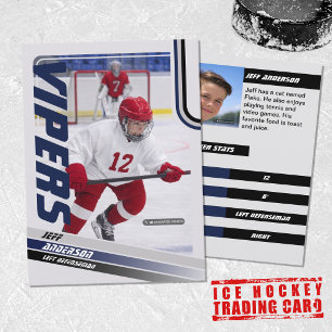 Blue Ice Hockey Trading Card Telefonnummerkarte