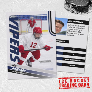 Blue Ice Hockey Trading Card Telefonnummerkarte
