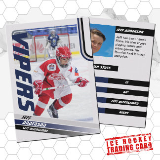 Blue Ice Hockey Trading Card Telefonnummerkarte