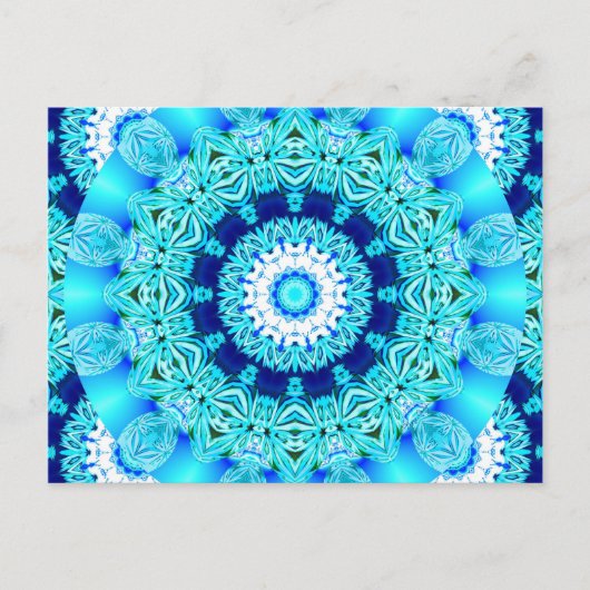 Blue Ice Lace Doily, Abstraktes Aqua Postkarte (Vorderseite)
