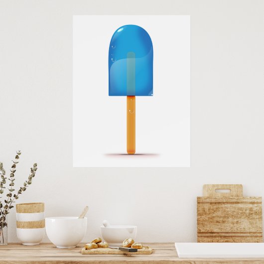 Blue Ice Lolly Poster (Küche)