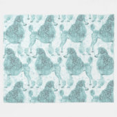 Blue Ice Posh Poodle Fleecedecke (Vorderseite (Horizontal))