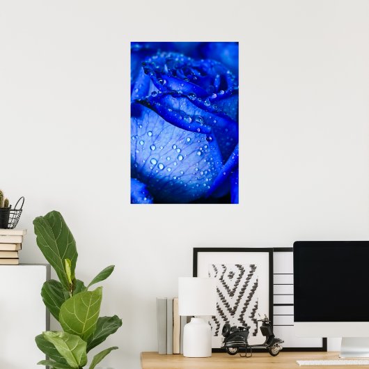 Blue Ice Rose Poster (Heimbüro)