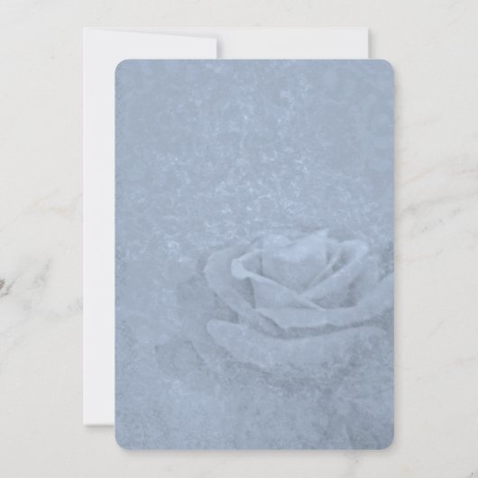 Blue Ice Rose Wedding Einladung (Rückseite)