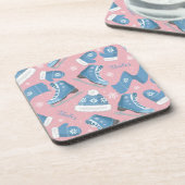 Blue Ice Skate | Christmas Cork Untersetzer Set (Linke Seite)