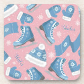 Blue Ice Skate | Christmas Cork Untersetzer Set (Vorderseite)