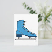 Blue Ice Skate Postkarte (Stehend Vorderseite)