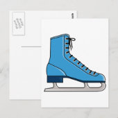 Blue Ice Skate Postkarte (Vorne/Hinten)