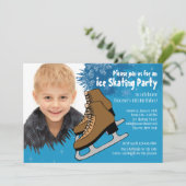 Blue Ice Skaten Party Einladung (Stehend Vorderseite)