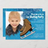 Blue Ice Skaten Party Einladung (Vorne/Hinten)