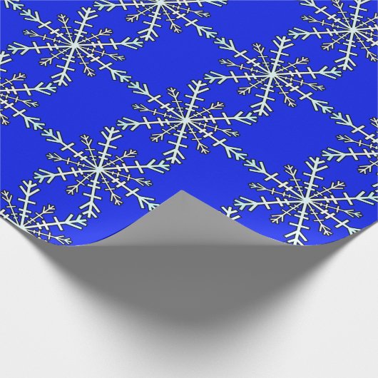 Blue Ice Snowflakes Weihnachtsfeiertage Geschenkpapier (Ecke)