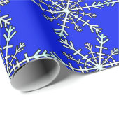 Blue Ice Snowflakes Weihnachtsfeiertage Geschenkpapier (Rolleneckpunkt)