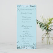 Blue Ice Sparkle Wonderland Wedding Programm (Stehend Vorderseite)
