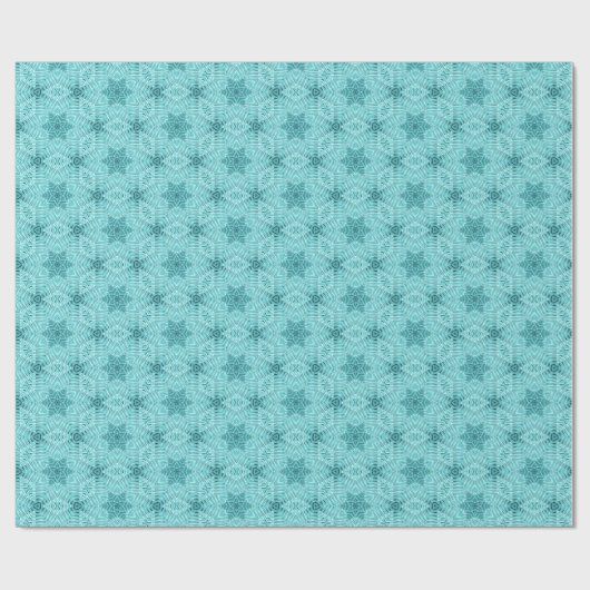 Blue Ice Star Pattern Country Geschenk Geschenkpapier (Flach)