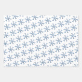 Blue Ice Winter Schneeflocken Muster für Weihnacht Geschenkpapier Set (Vorderseite 3)