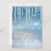 Blue Icicle Funkelnd Snow Weihnachtsfest Party Einladung (Rückseite)