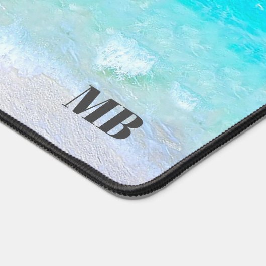 Blue Iconic Image Monogram Schreibtischunterlage (Ecke)